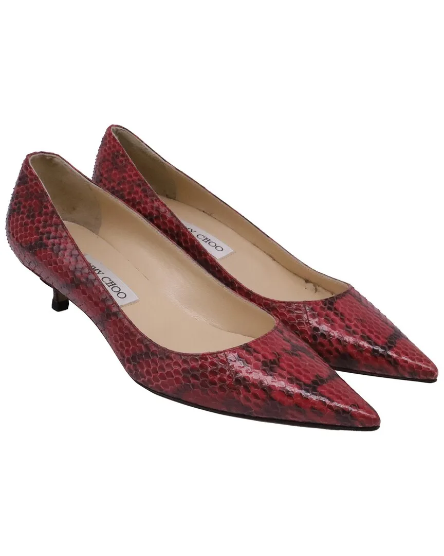 Leather Snake Print Pointer Toe Pump (authentic Pre-Loved) by Jimmy Choo