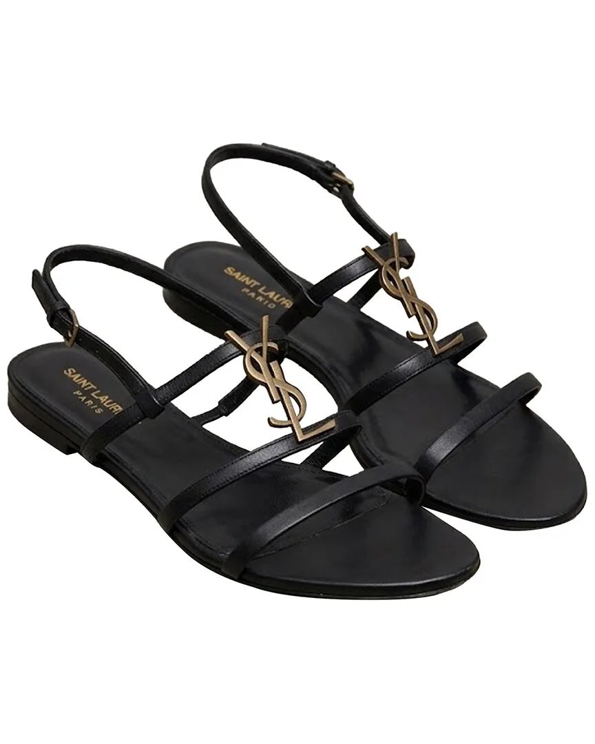 Leather Cassandra Sandal (authentic Pre-Loved) by Saint Laurent