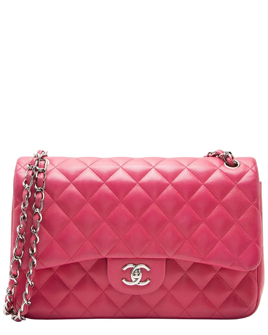 Pink Quilted Lambskin Classic Jumbo Double Flap Bag (authentic Pre-Loved) by CHANEL
