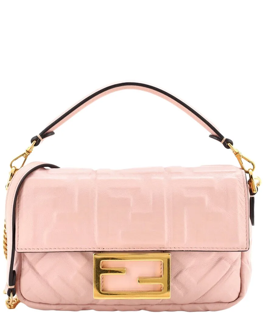 Zucca Embossed Leather Baguette NM Bag Mini (authentic Pre-Loved)