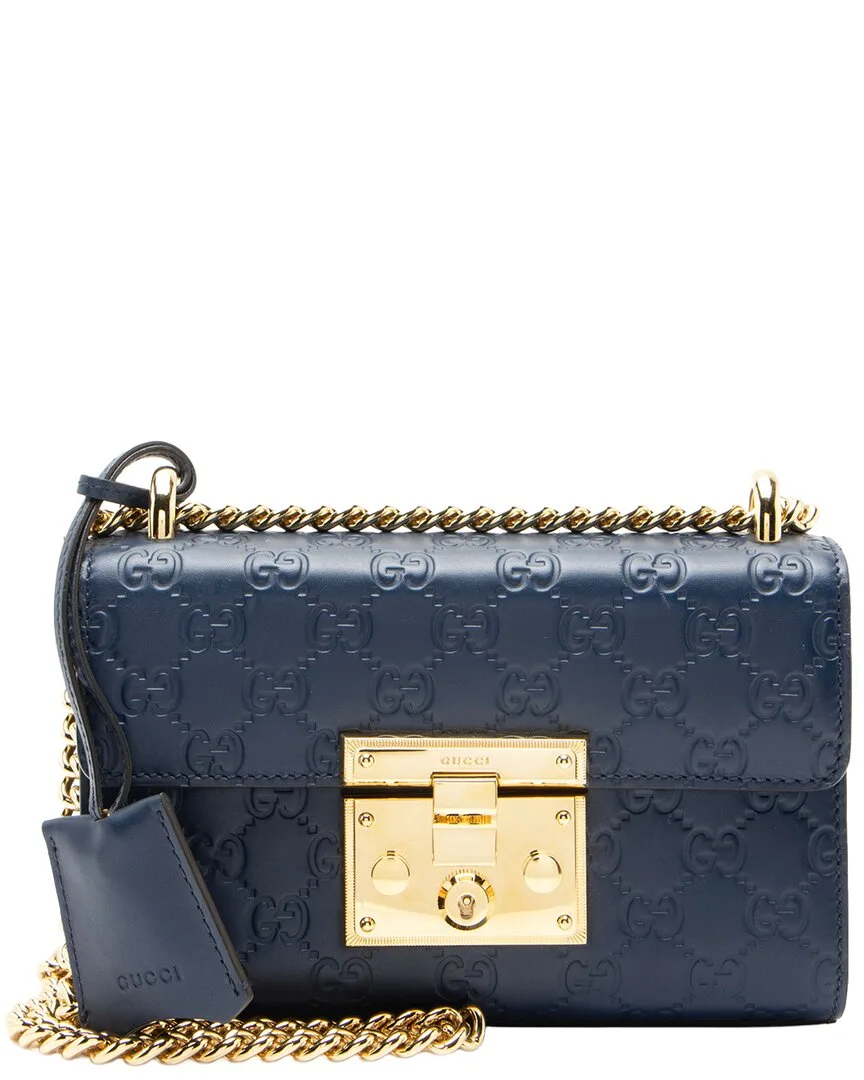Blue Leather Padlock Small Shoulder Bag (authentic Pre-Loved)
