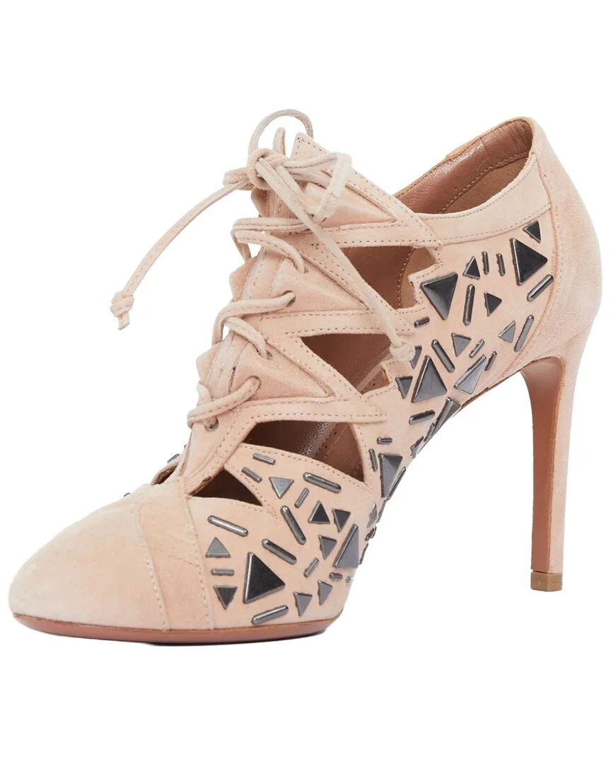 Suede 2014 Adelia Micro Stud Bootie (authentic Pre-Loved) by Alaia