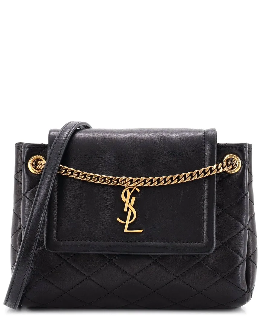Black Quilted Leather Nolita Satchel Mini (authentic Pre-Loved) by Saint Laurent