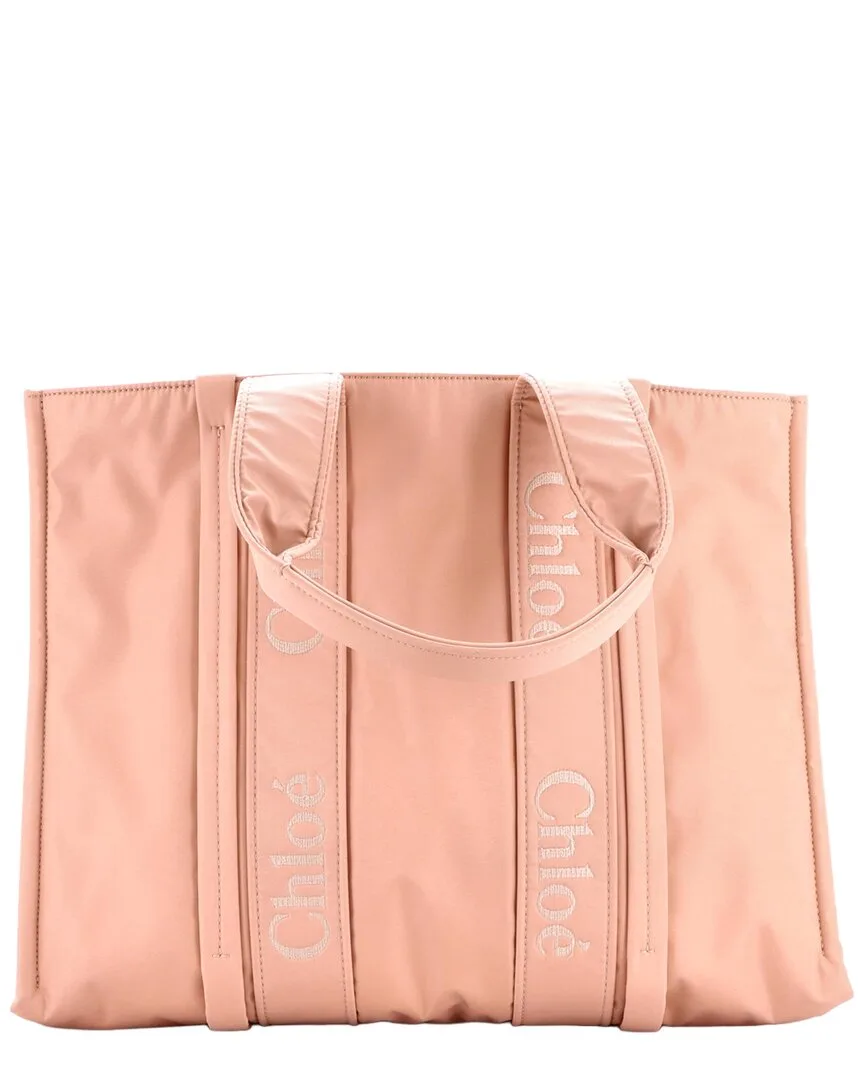 Pink Recycled Nylon Woody Tote Large (authentic Pre-Loved) by Chloé
