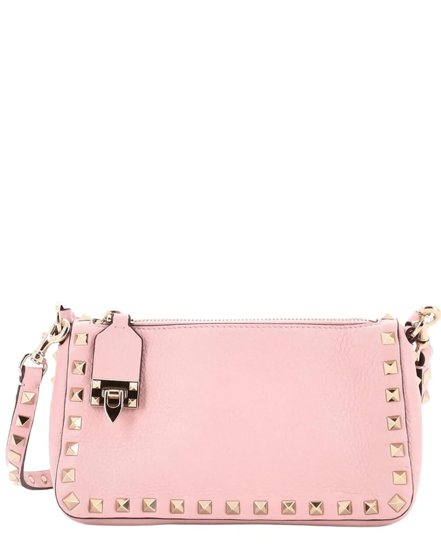 Leather Rockstud Zip Pochette Shoulder Bag Small (authentic Pre-Loved) by Valentino