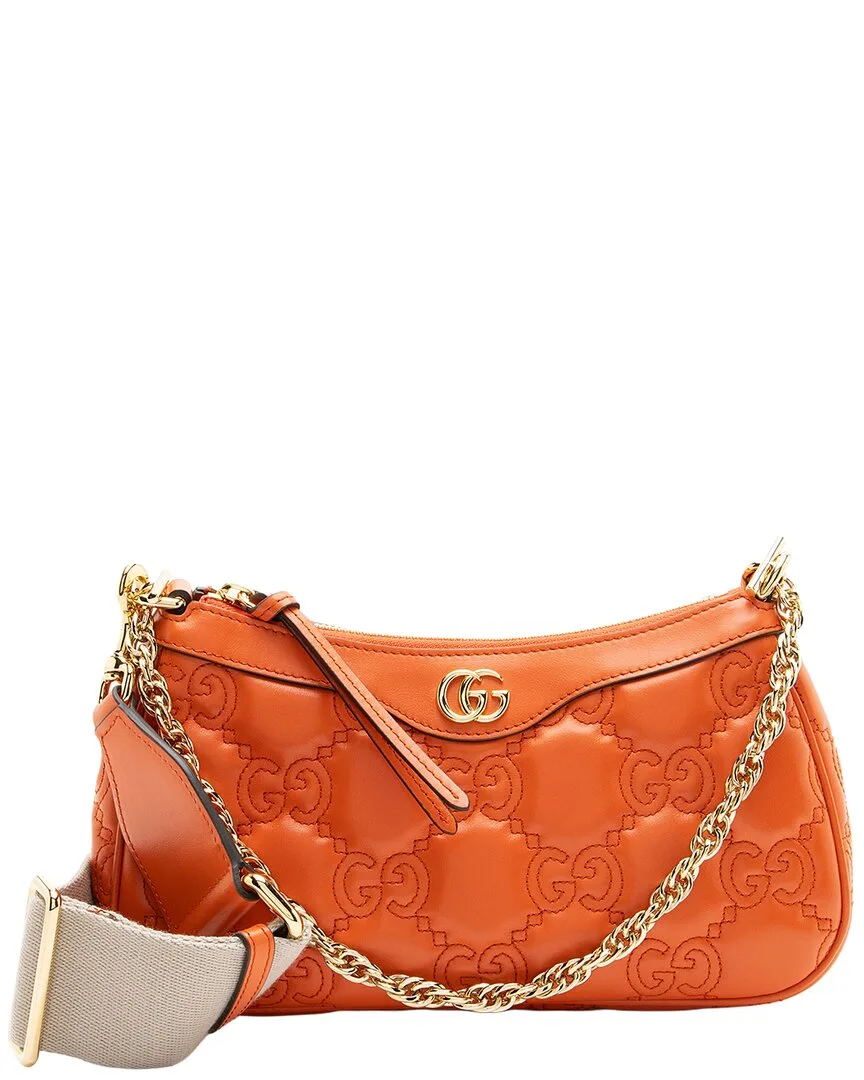Orange Leather & Nylon Chain Small Crossbody (authentic Pre-Loved) by Gucci