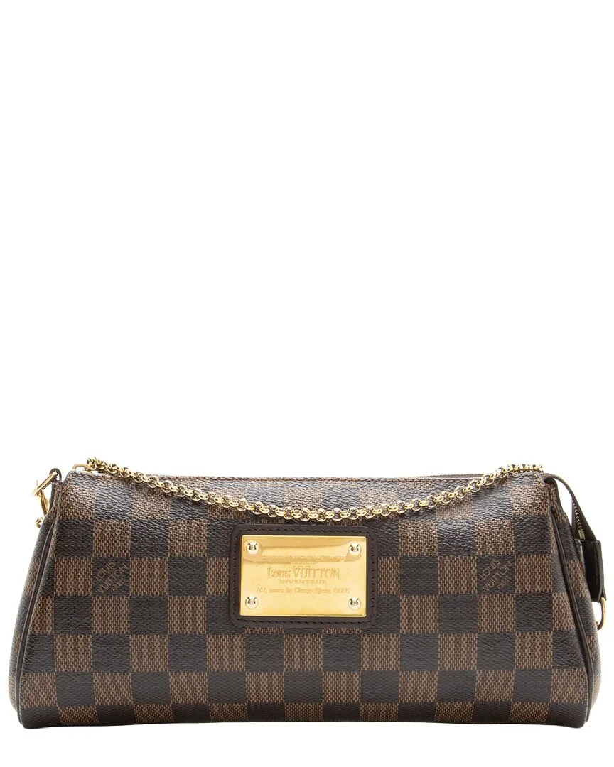 Brown Damier Ebene & Leather Eva Clutch (authentic Pre-Loved)