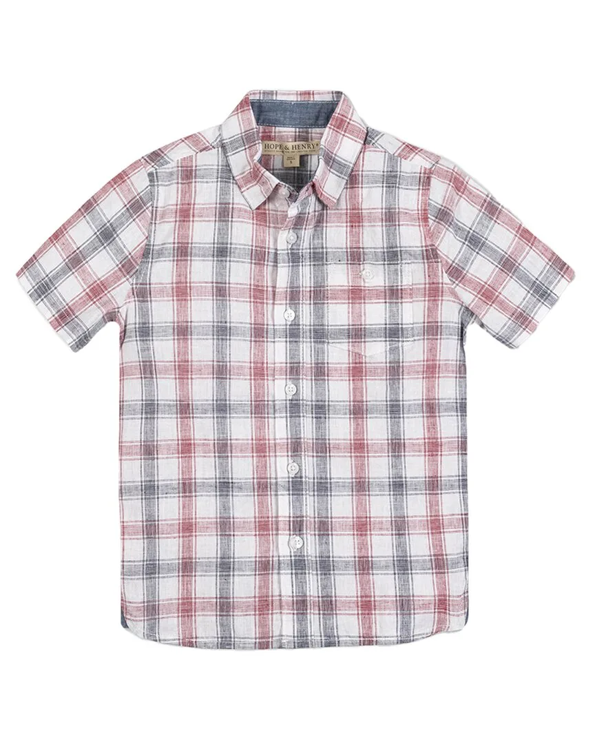 Side Vent Linen-Blend Shirt by Hope & Henry