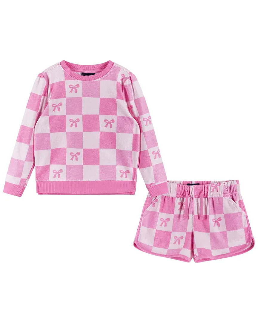 Checkered Bow Terry Shirt by Andy & Evan