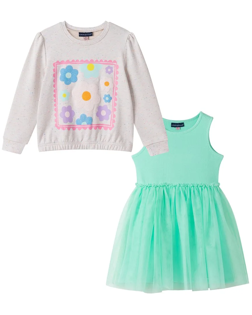 Neon Sweatshirt and Dress Set by Andy & Evan
