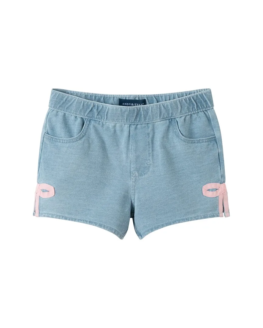 Bow Hem Knit Denim Short by Andy & Evan