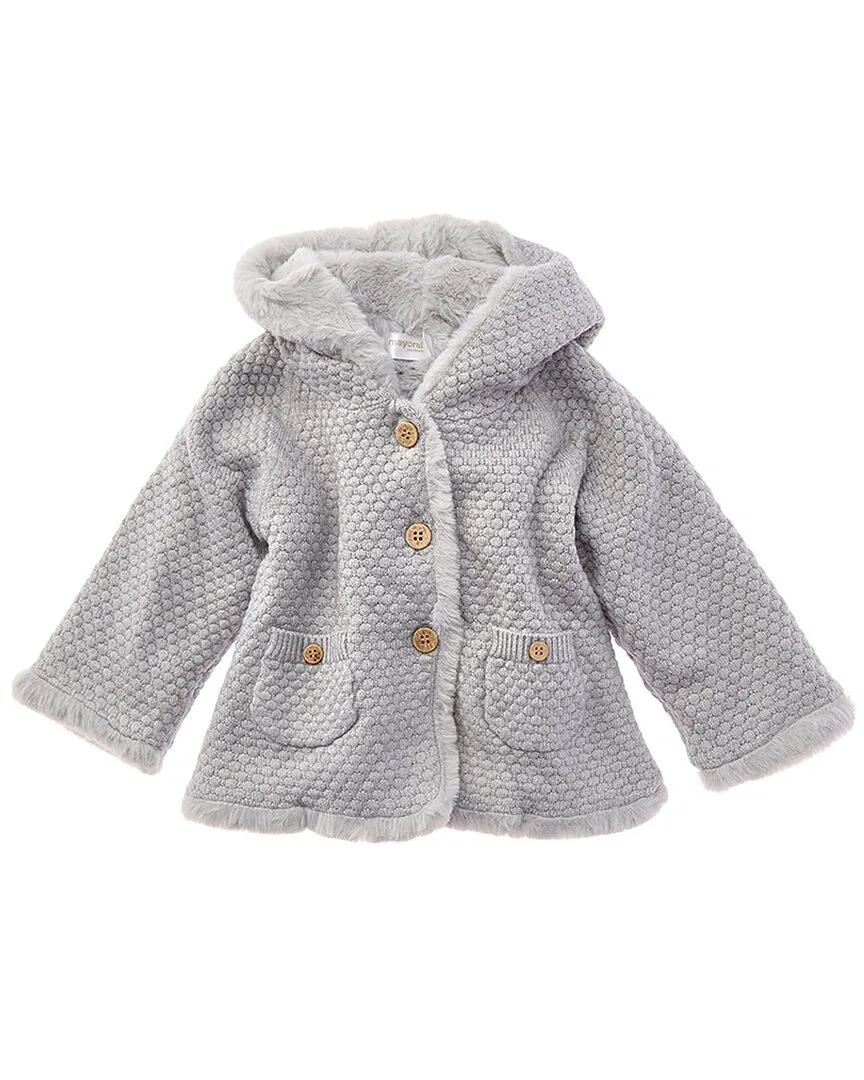 Knit Faux Fur Jacket by Mayoral