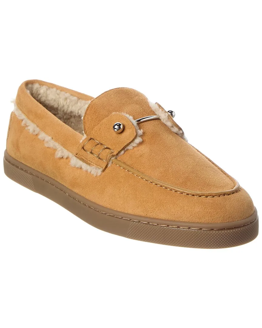 Chambeliboat Suede & Shearling Boat Shoe by Christian Louboutin