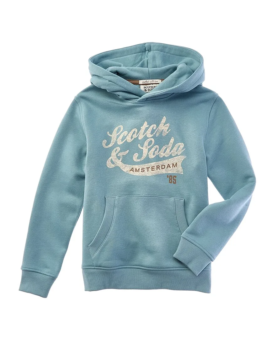 Graphic Fleece Pullover Hoodie by Scotch & Soda