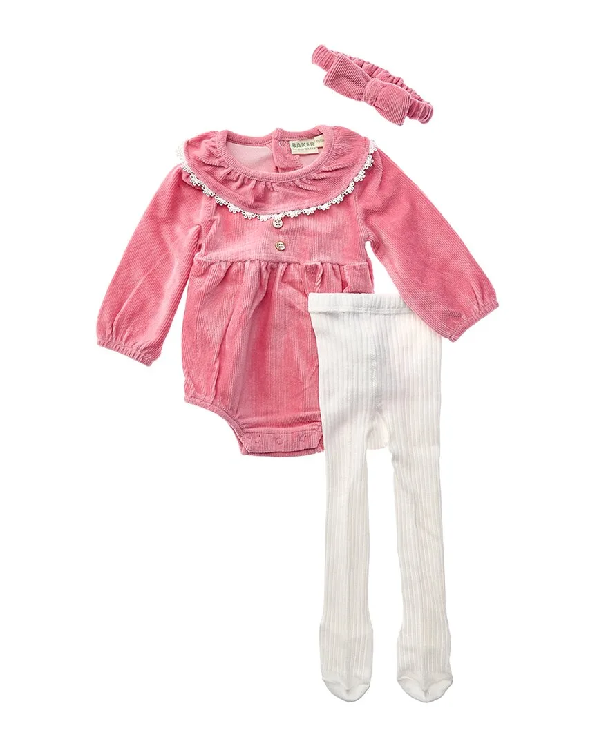 3Pc Corduroy Velour Romper Set by Ted Baker