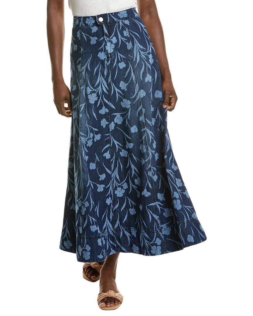 Seamed Maxi Denim Skirt by 1.State