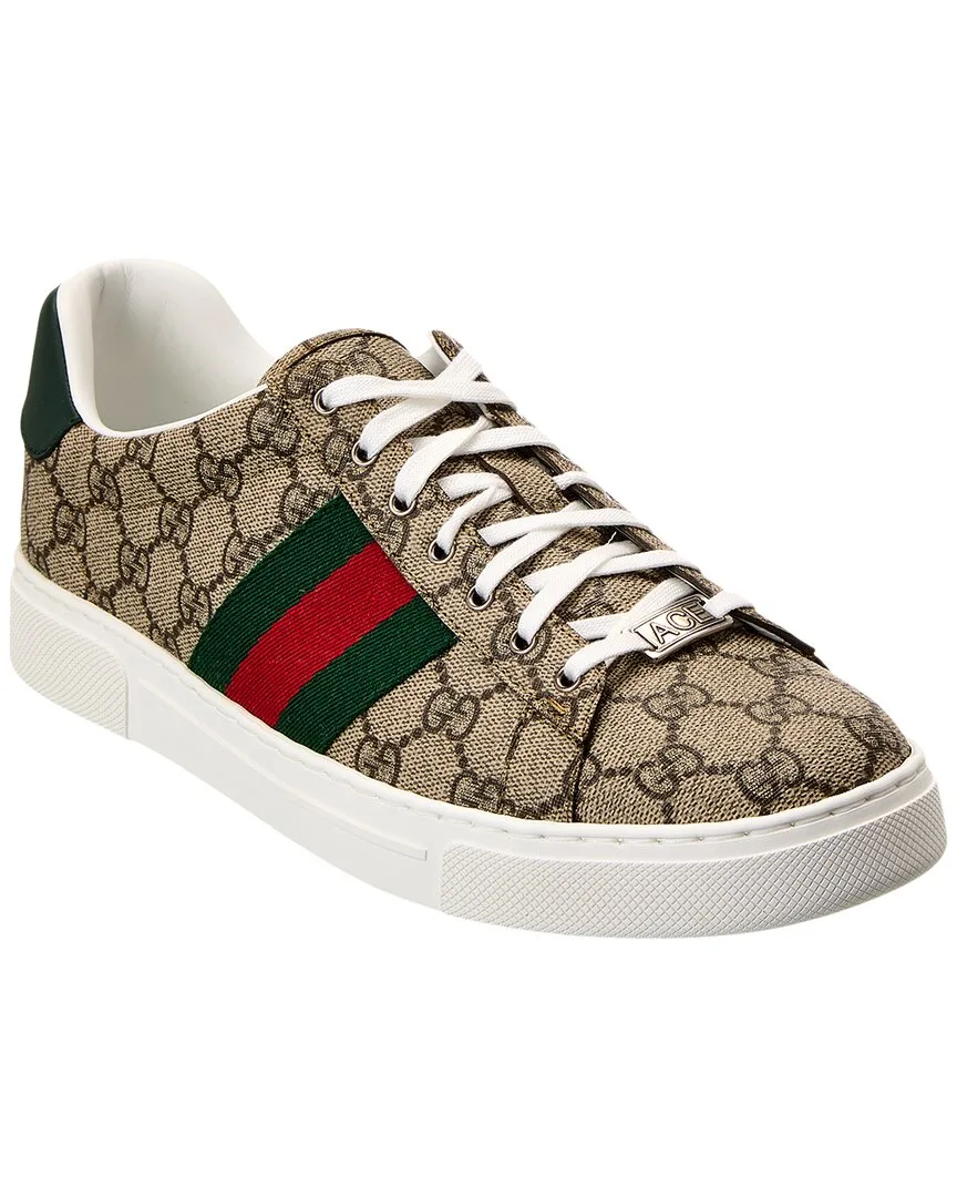 Ace Web GG Supreme Canvas & Leather Sneaker by Gucci