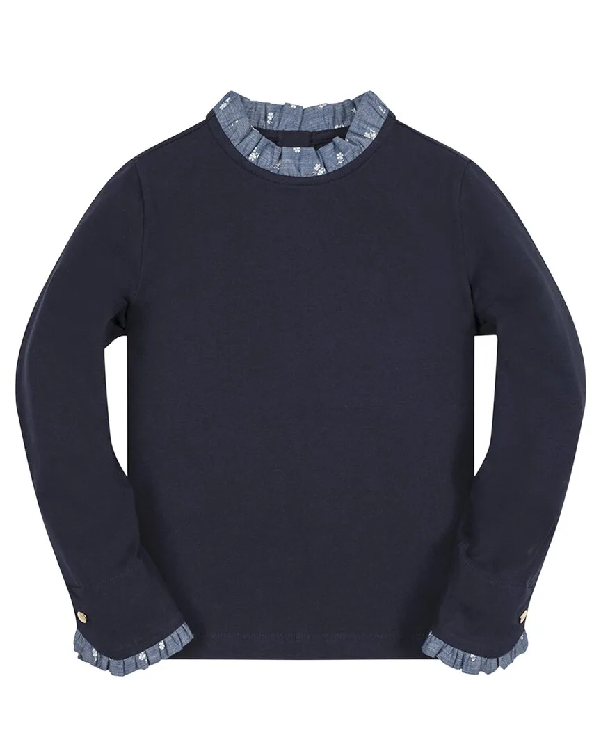 Organic Ruffle Trim Knit Top by Hope & Henry