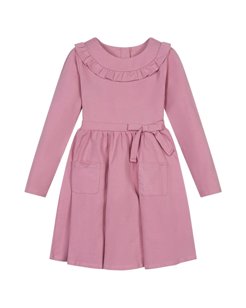 Organic Ruffle Neck Knit Dress by Hope & Henry