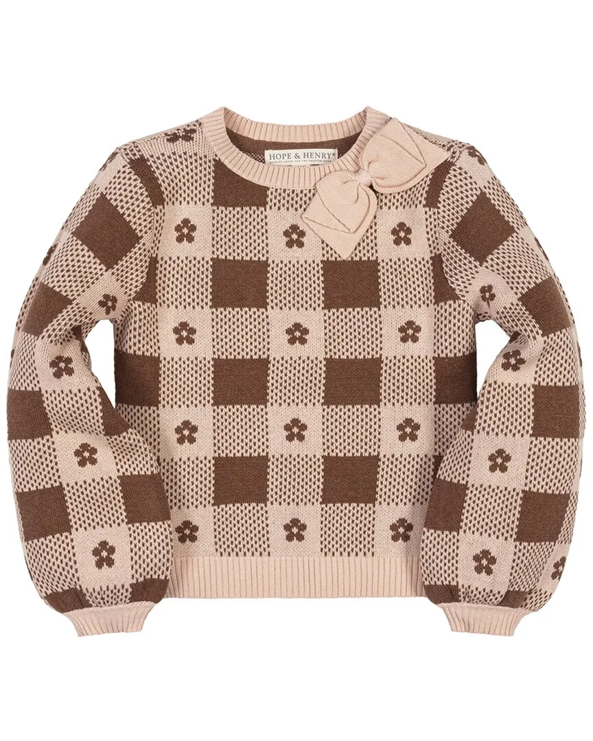 Organic Bow Detail Intarsia Sweater by Hope & Henry