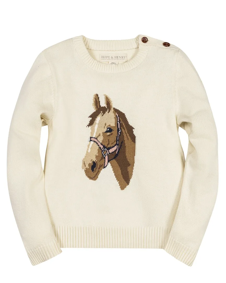 Organic Horse Intarsia Sweater by Hope & Henry