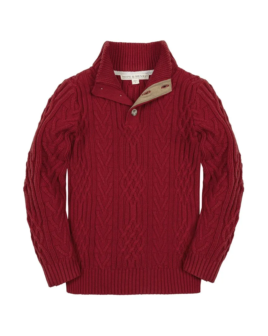 Organic Mock Neck Cable Sweater by Hope & Henry