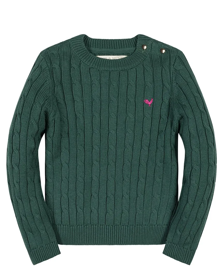 Organic Crew Neck Cable Sweater by Hope & Henry