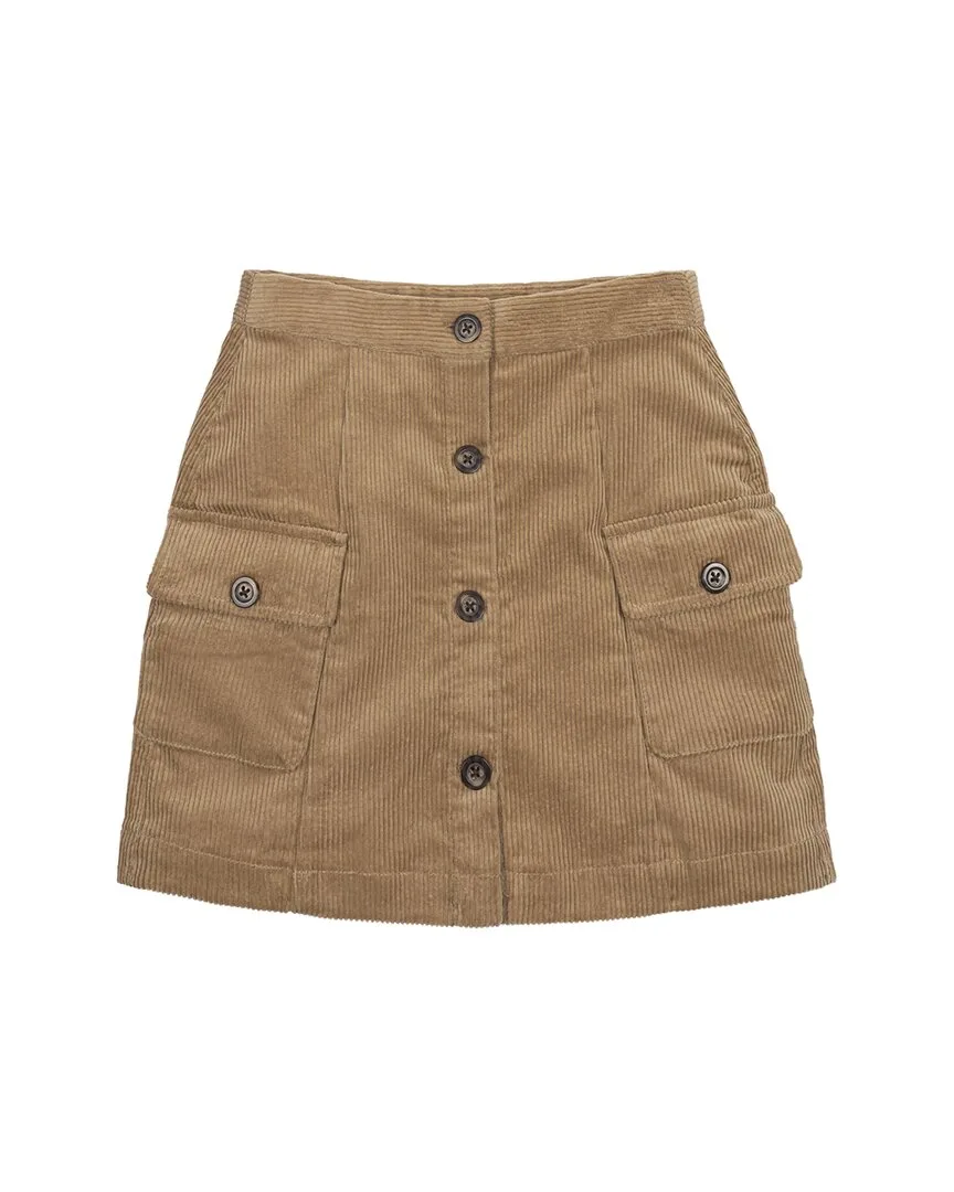 Organic Corduroy Button Front Skirt by Hope & Henry