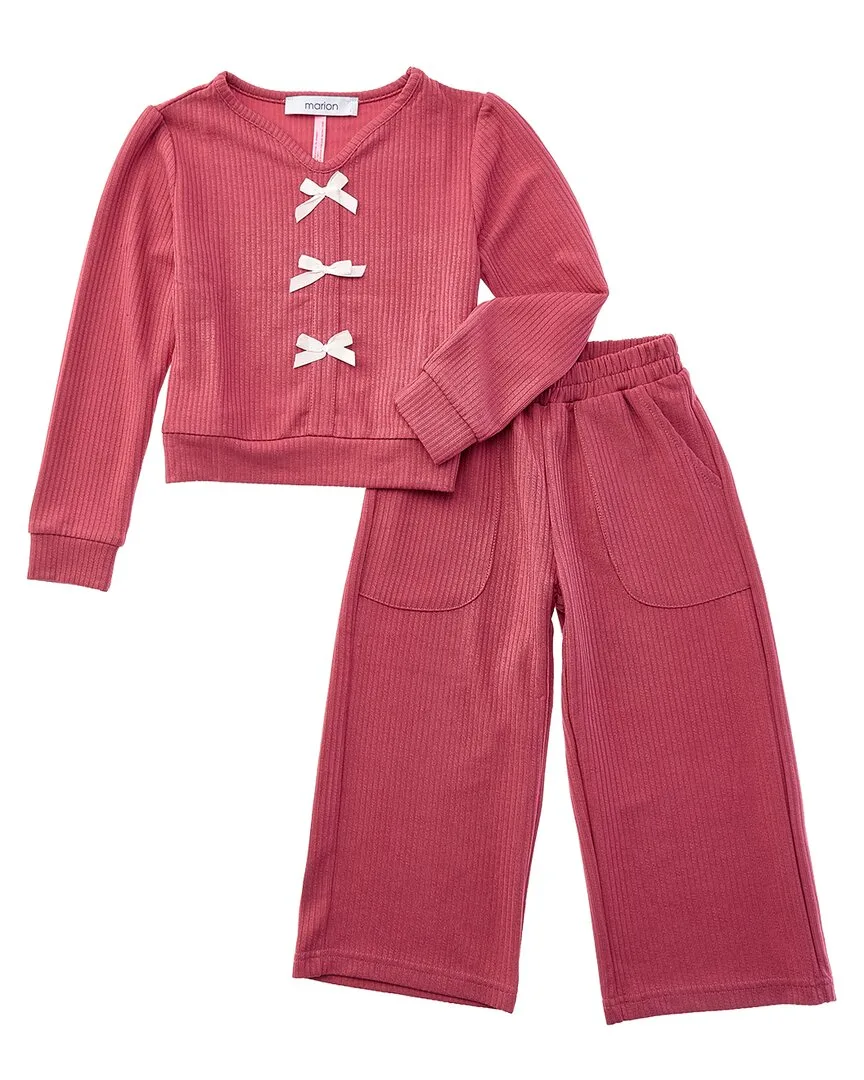 Knit Ribbed Top & Pant Set by Marion