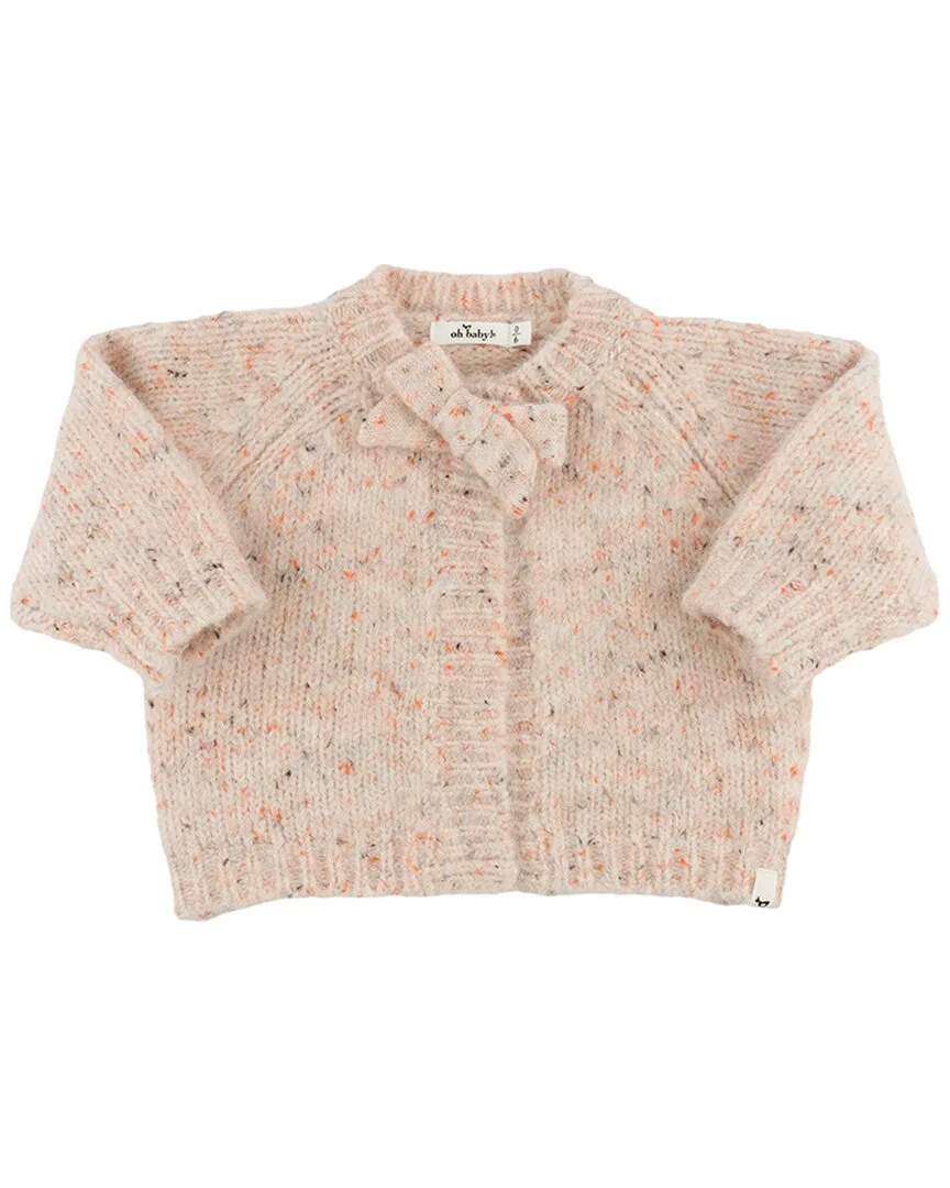 Speckled Scandi Bow Cardigan by Oh Baby