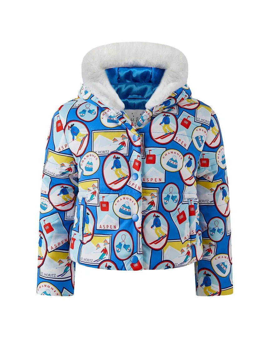 Ski Travel Printed Puffer Jacket by Rachel Riley