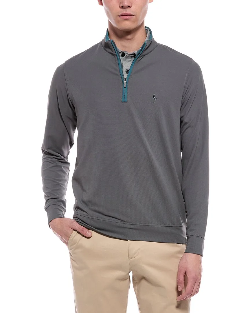 Micro Grid Textured Performance 1/4-Zip Pullover by Tailorbyrd