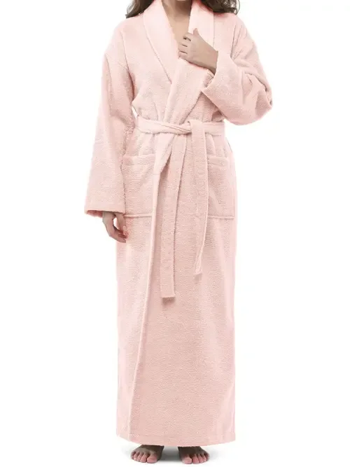 Classic Shawl Collar Ankle Length Terry Bathrobe
