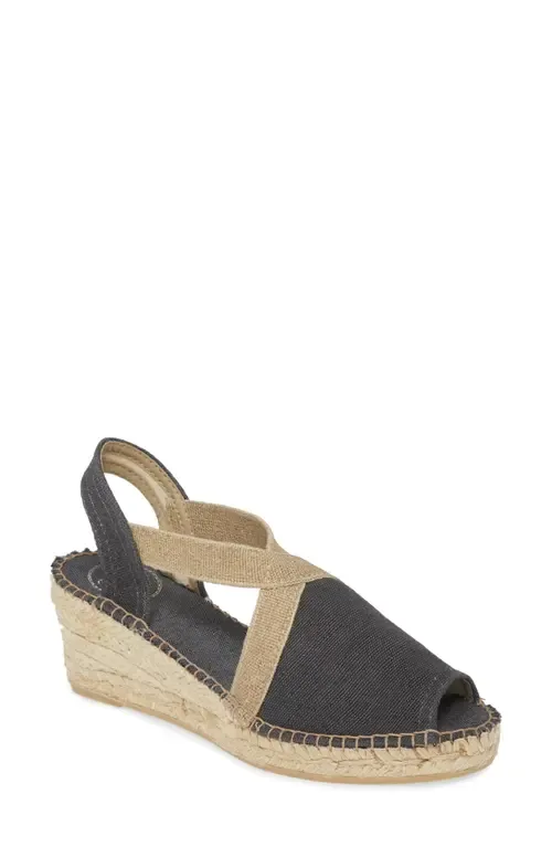 Breda Sandal in Black Fabric by Toni Pons