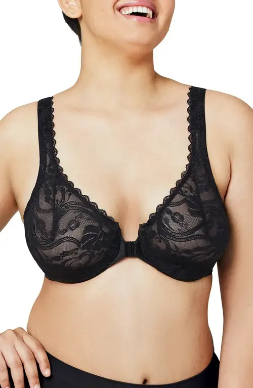 WonderWire® Front Close Stretch Lace Underwire Bra by Glamorise
