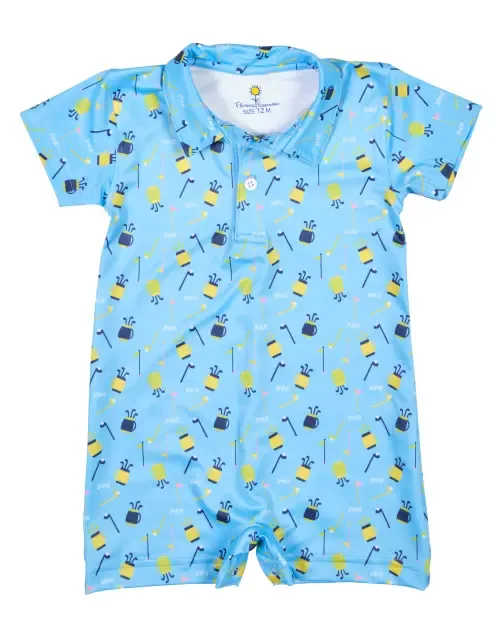 Golf Print Performance Knit Shortall by Florence Eiseman