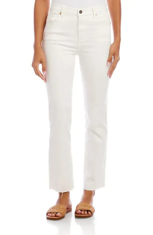 Raw Hem Straight Leg Jeans by Karen Kane