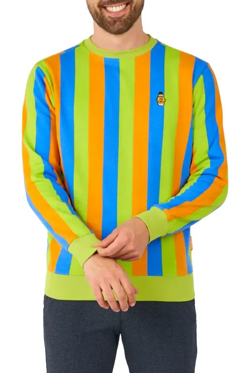Bert Stripe Cotton Blend Long Sleeve T-Shirt by OppoSuits