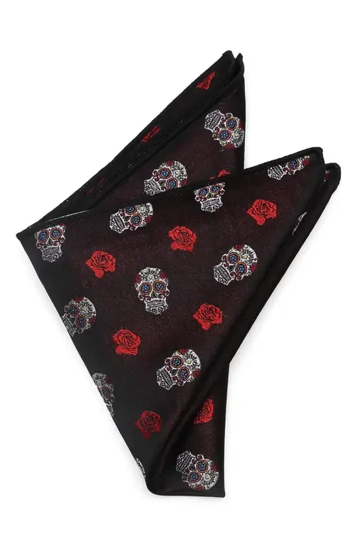 Sugar Skull Silk Pocket Square by Cufflinks, Inc.
