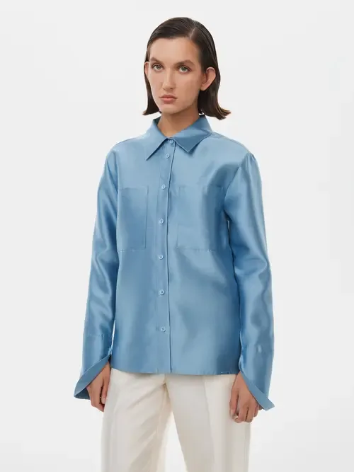 Silk-Wool Blend Fitted Shirt by Alas