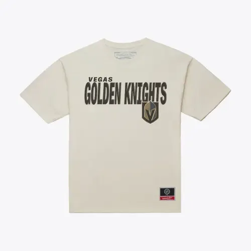 Mitchell & Ness Cream Vegas Golden Knights Core Plus T-Shirt by Mitchell & Ness