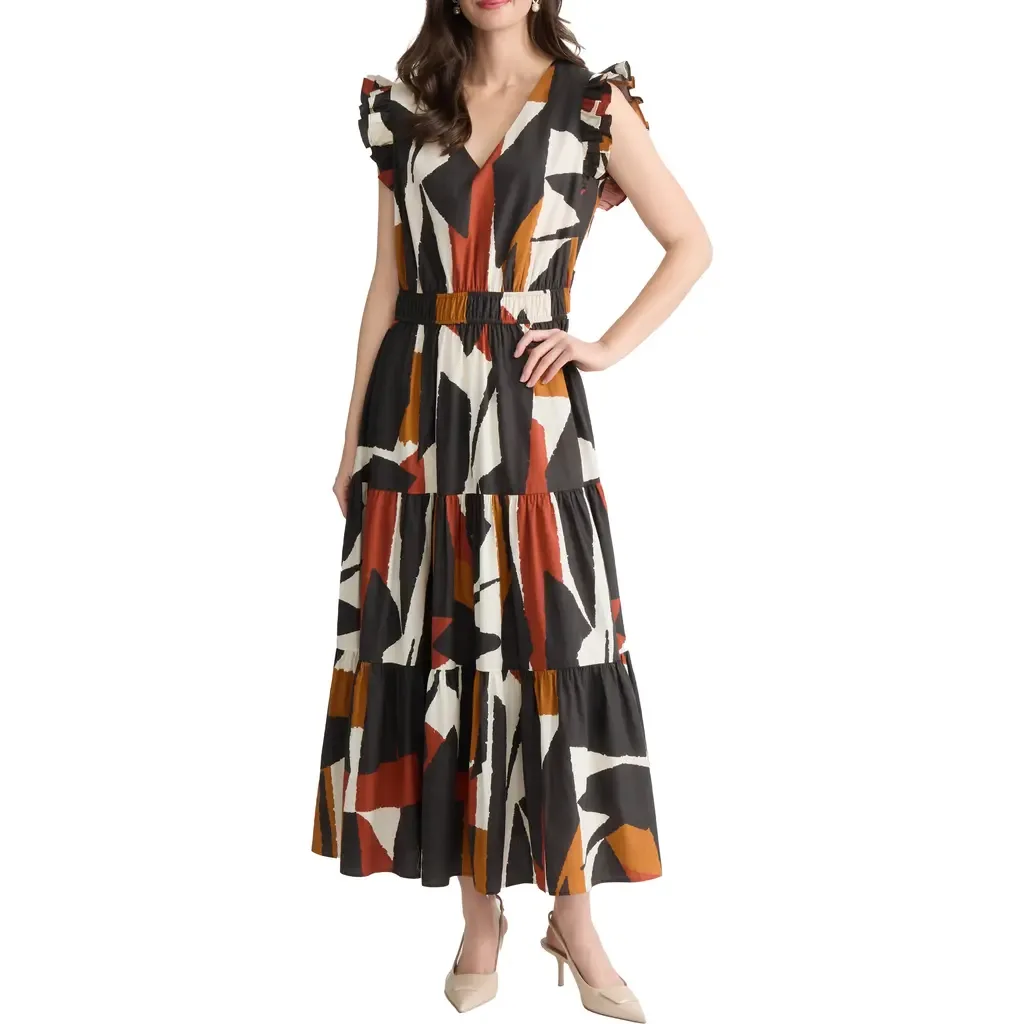 Ruffle Fit & Flare Midi Dress by Jones New York