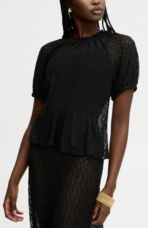 Semisheer Stretch Lace Top by Sam Edelman
