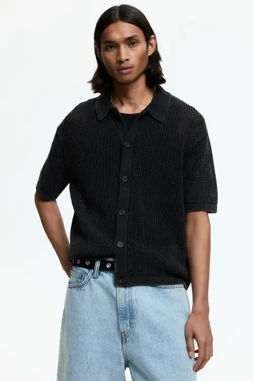 Relaxed Fit Hole-Knit Shirt by H&M