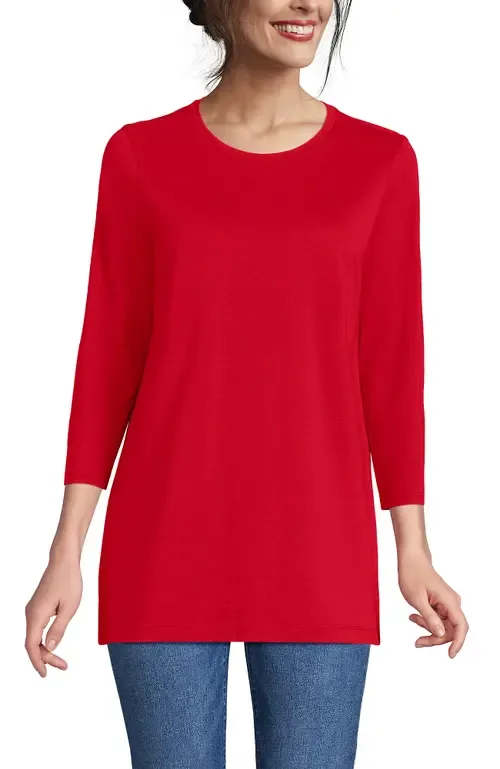 3/4 Sleeve Cotton Supima Tunic by Lands' End
