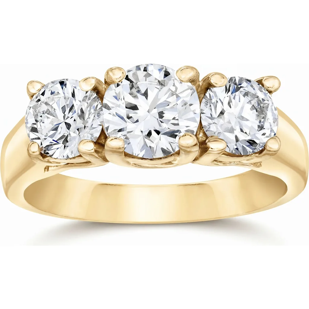 2ct Three Stone Diamond Engagement 14K Gold Ring by Bliss Diamond