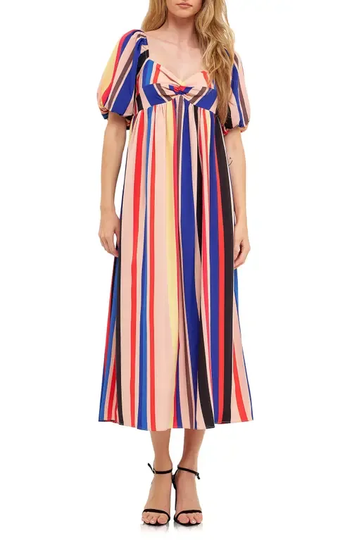 Multicolor Stripe Maxi Dress by English Factory
