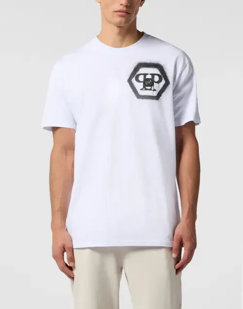Round Neck T-Shirt Spray Hexagon by PHILIPP PLEIN