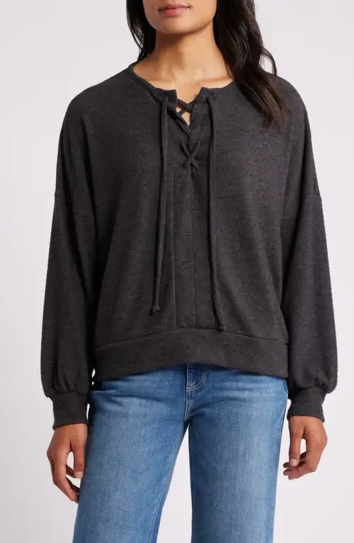Lace-Up Knit Top by Loveappella