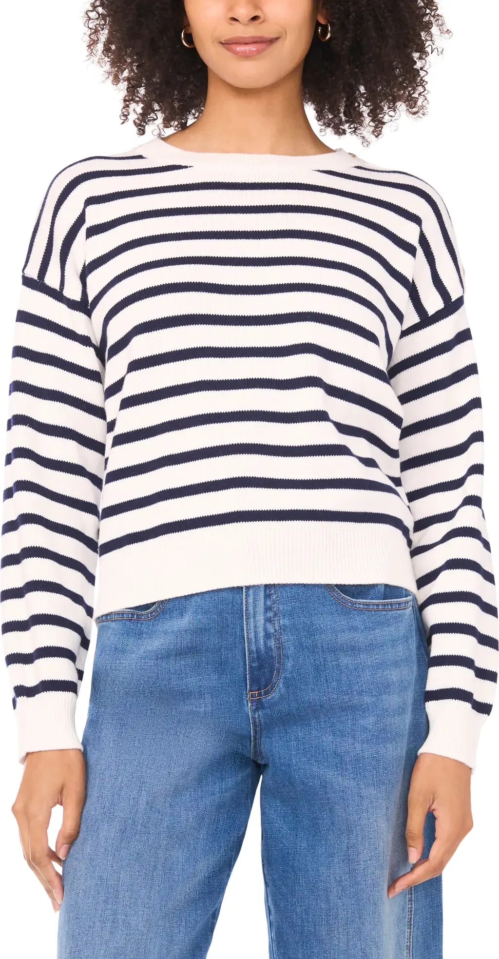 Stripe Combed Cotton Sweater